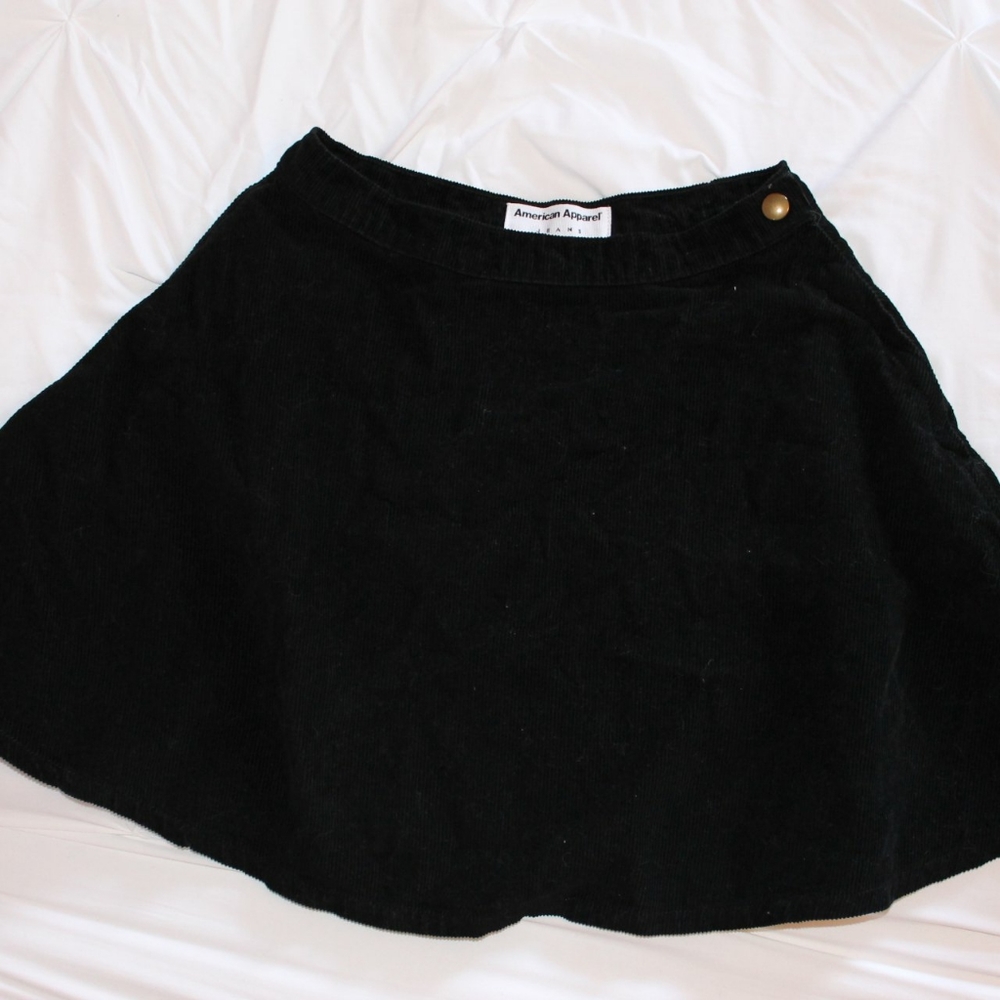 Black Corduroy American Apparel Skirt